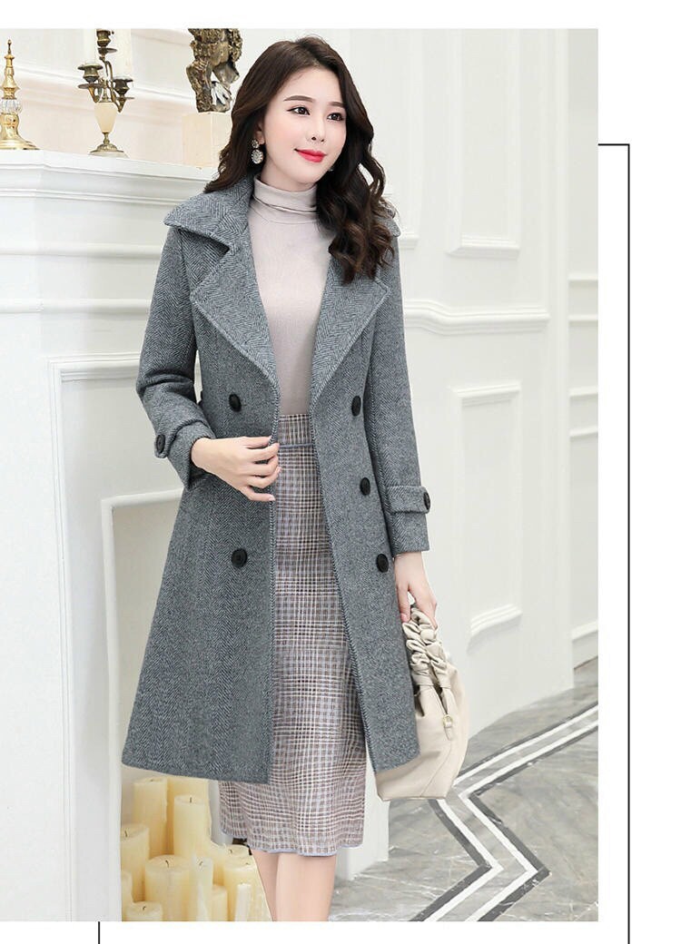 ÁO KHOÁC DẠ CỔ VÉT CAO CẤP SANG TRỌNG- AODA106