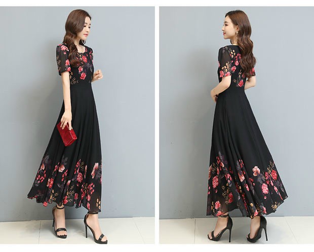 ĐẦM MAXI HỌA TIẾT HOA 3D CAO CẤP (HÀNG NHẬP) -D1137