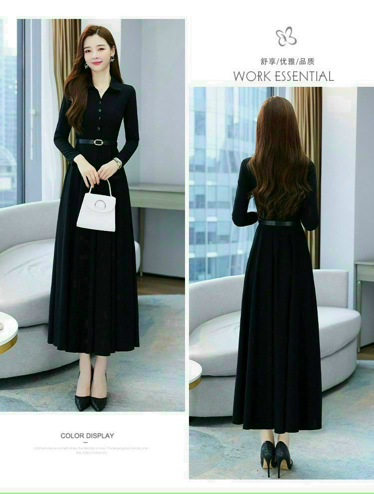 ĐẦM XÒE DÁNG DÀI CỔ SƠ MI KÈM NỊTCAO CẤP (HÀNG NHẬP) - D1138