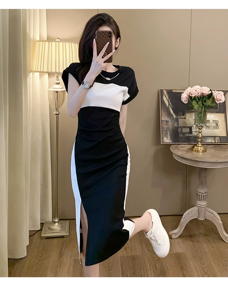 ĐẦM THUN PHỐI MÀU CHANEL CAO CẤP SANG CHẢNH- D1192
