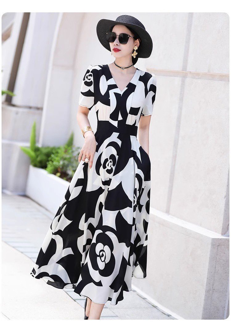 ĐẦM LỤA HOA DÁNG DÀI CAO CẤP SIÊU ĐẸP - D1226