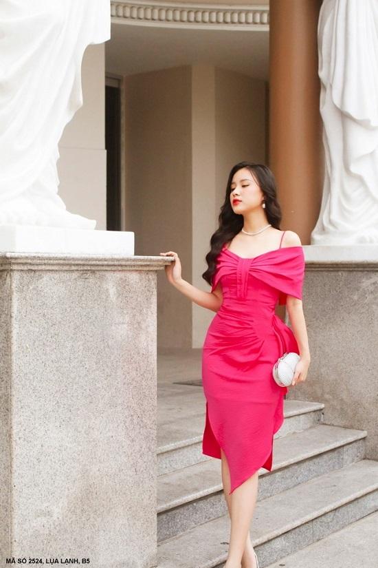 ĐẦM 2 DÂY XẾP LY EO XẾP LY NGỰC XINH XẮN DỄ THƯƠNG-2524