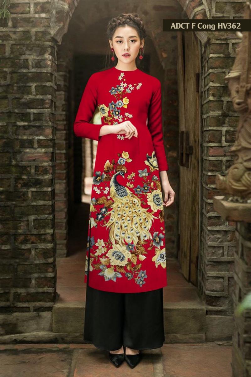 Set áo dài truyền thống họa tiết cao cấp AV327