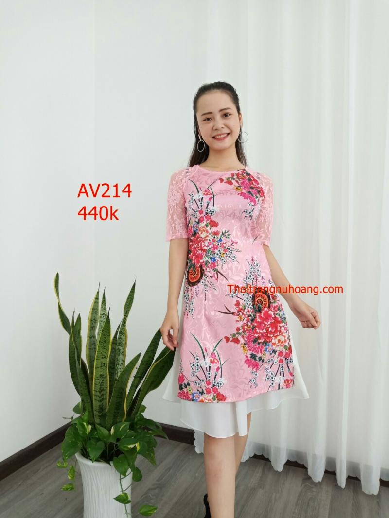 Set ADCT gấm phối tay ren AV114