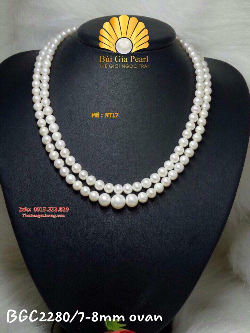Vòng cổ Ngọc trai đôi Sang trọng, Quý phái.NT17