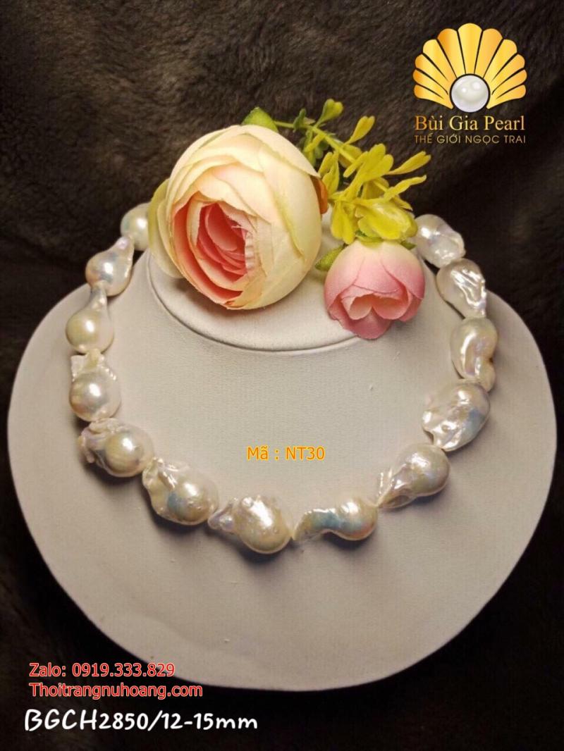 Chuỗi Cổ Ngọc Trai Thô Tự Nhiên To Quý Phái.NT30