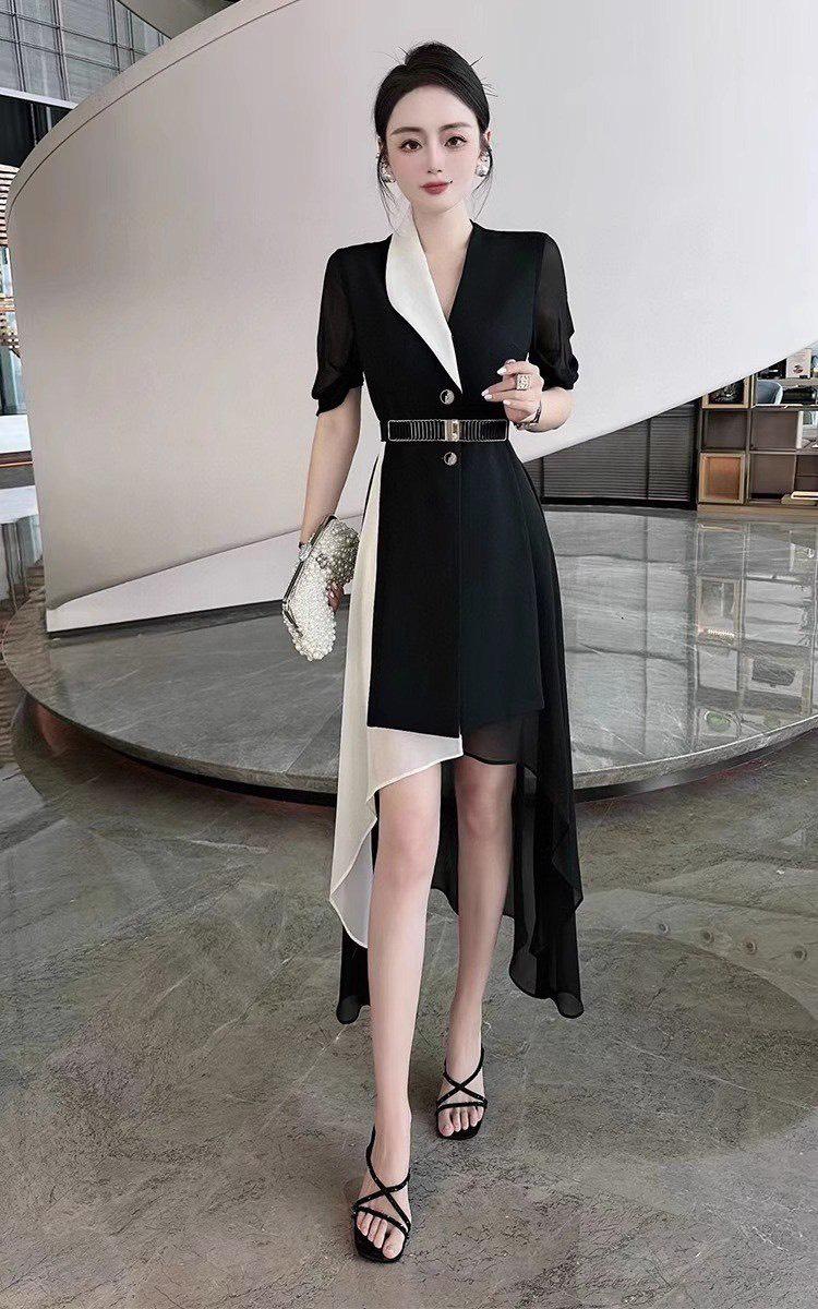 Mã C459: áo khoác nữ kiểu váy cổ vest cao cấp hiện đại mới ChamCham Shop
