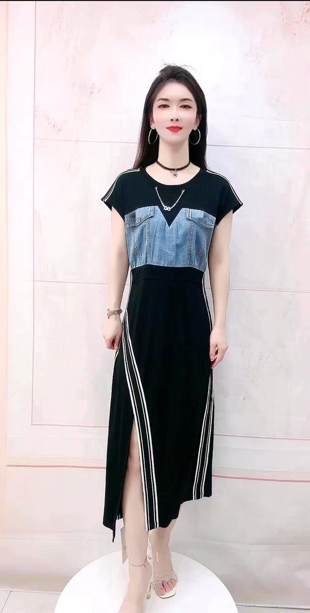 ĐẦMJEAN PHỐI THUN KẺ SỌC