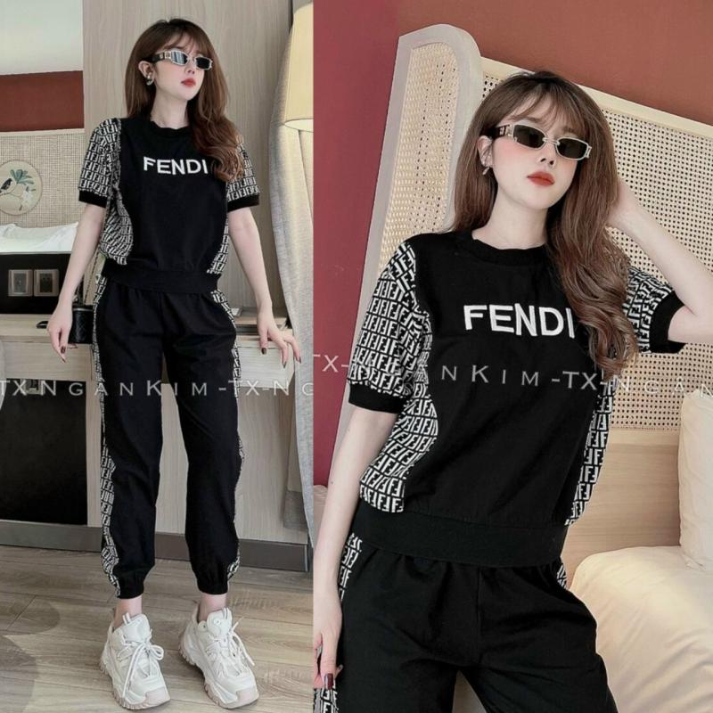 BỘ THỜI TRANG PHỐI HỌA TIẾT FENDI THÊU CAO CẤP - BTN427