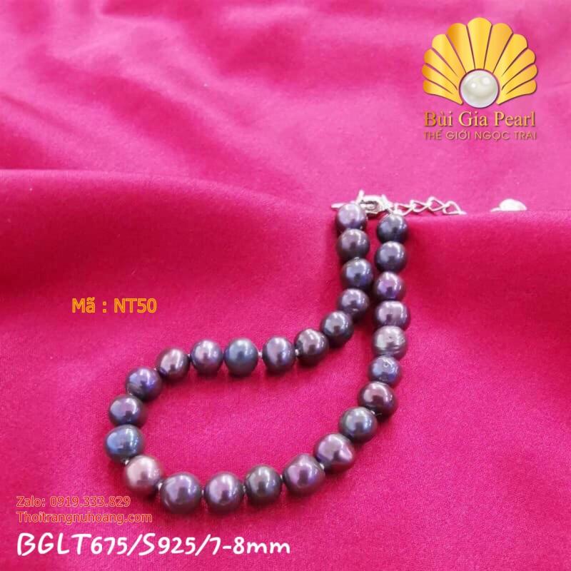 Lắc Tay Ngọc Trai Đen Ánh Xanh Thanh Lịch NT50