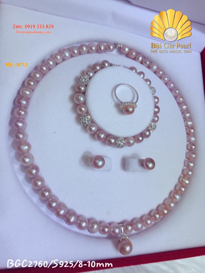 Bộ ngọc trai tím Hồng Duyên dáng, Xinh đẹp & Quý Phái. NT13