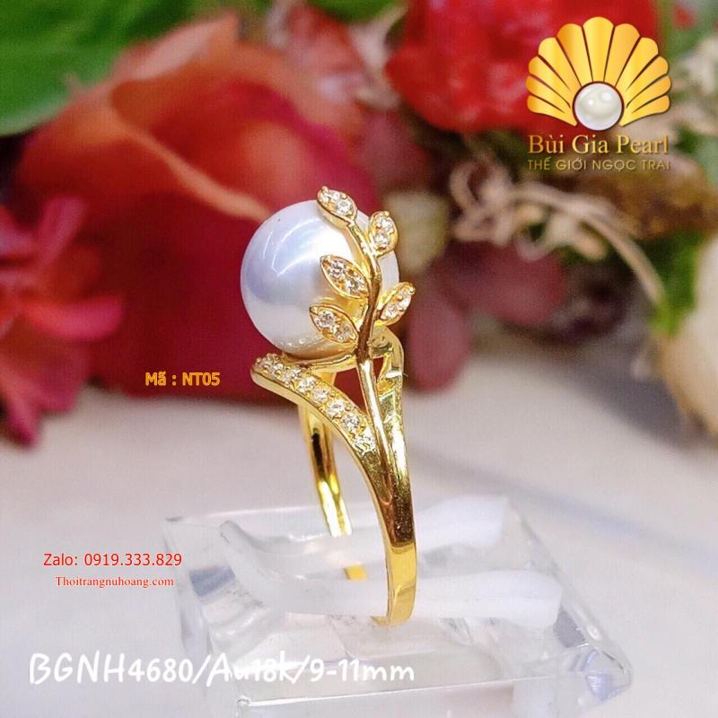Nhẫn vàng đính Ngọc trai cao cấp thiết kế duyên dáng sang trọng NT05