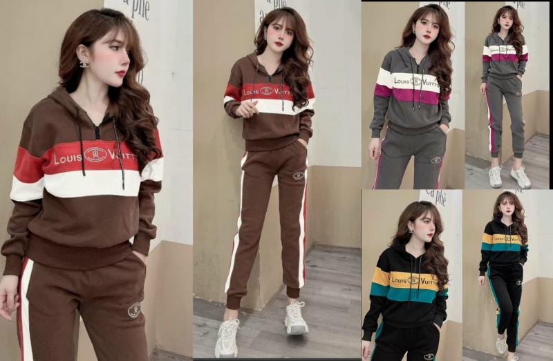 SET BỘ THIẾT KẾ THU ĐÔNG PHỐI NÓN KHÓA KÉO LOUIS VUITTON THÊU CAO CẤP-BTN466