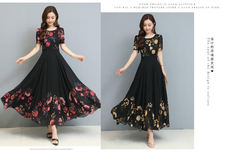 ĐẦM MAXI HỌA TIẾT HOA 3D CAO CẤP (HÀNG NHẬP) -D1137