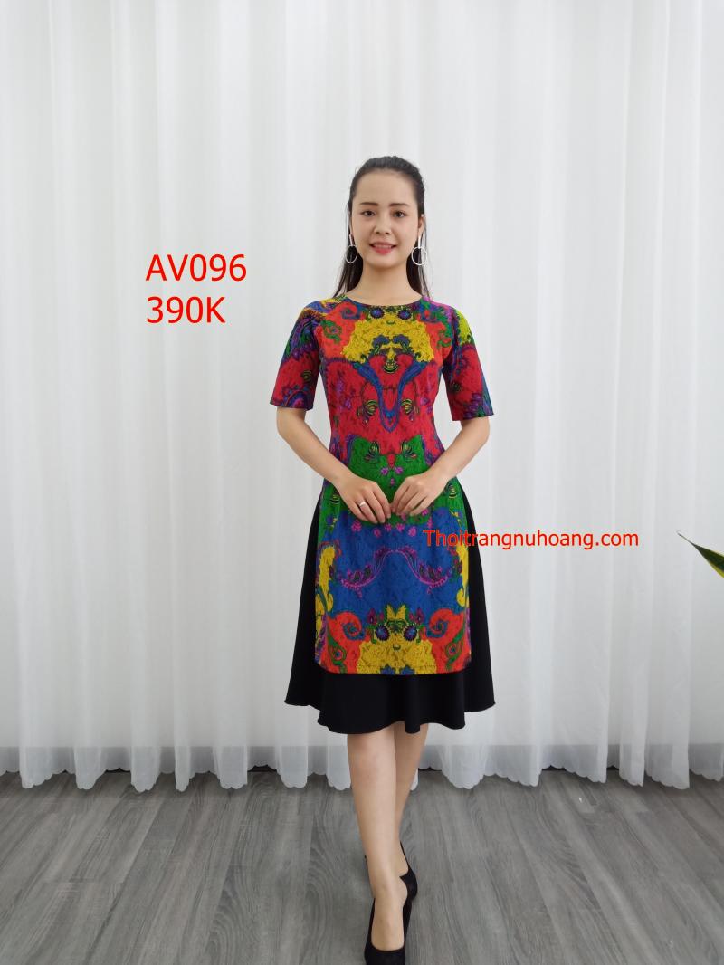 Set áo dài cách tân gấm thun cao cấp AV096