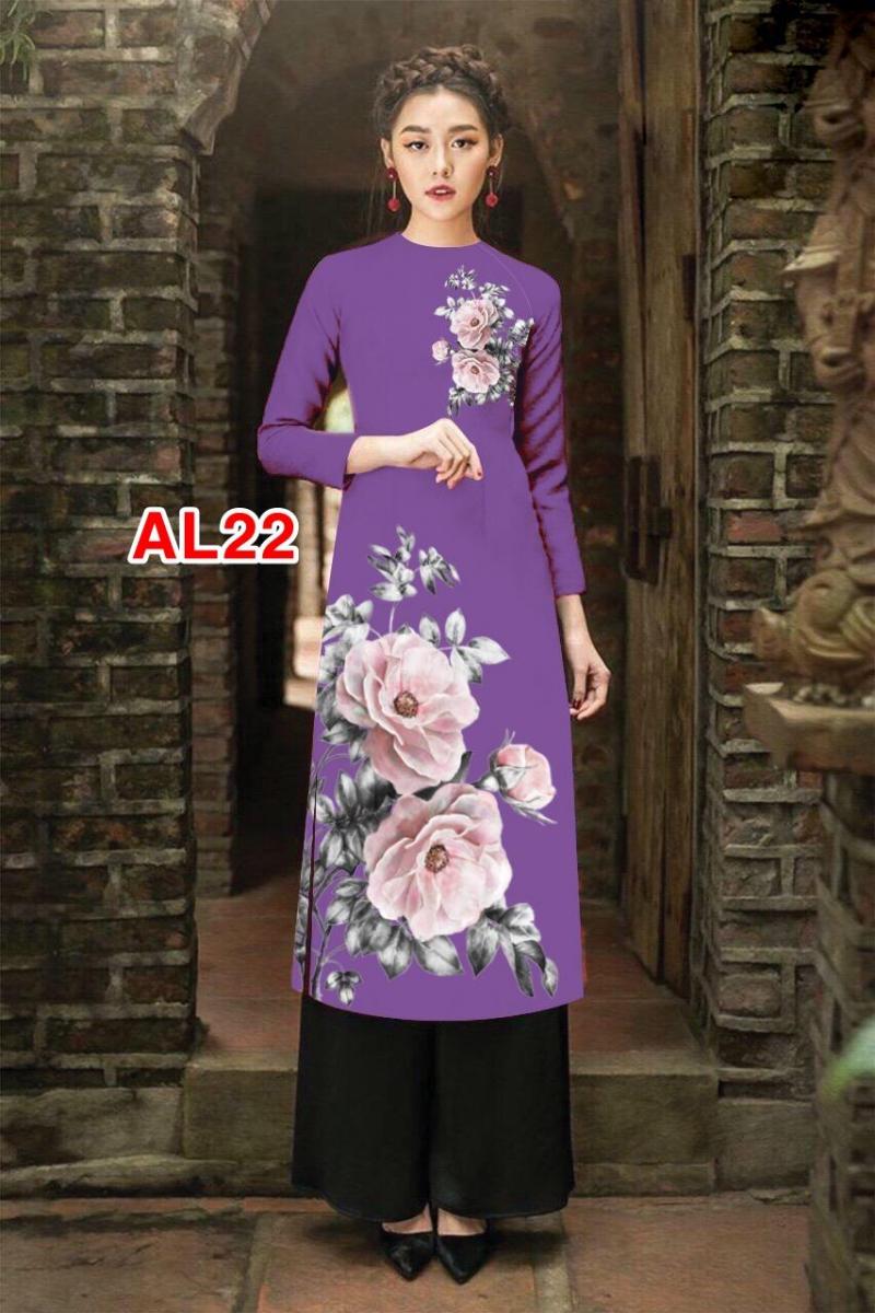 Set áo dài cách tân hoa hồng cao cấp AL22
