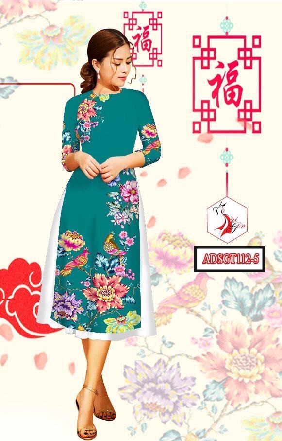 Set áo dài cách tân tơ nhung in 3D cao cấp AV296