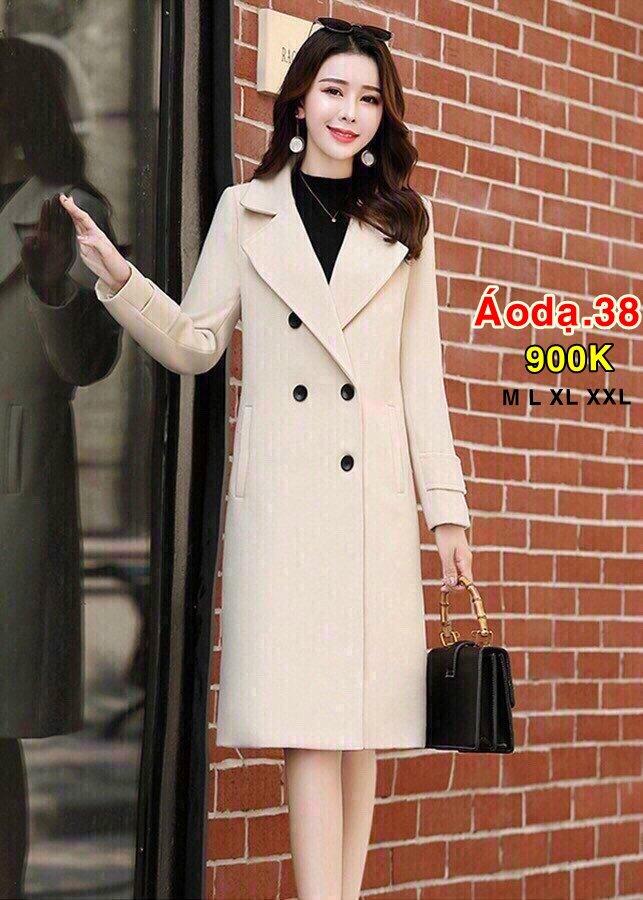 AÓ KHOÁC DẠ LỆCH NÚT CỔ VEST - AODA38