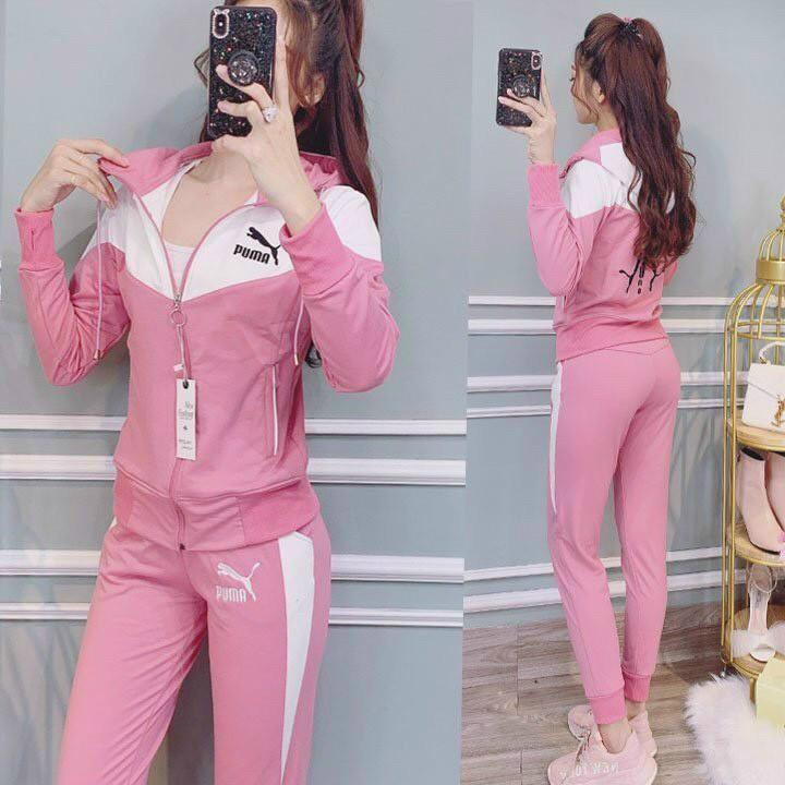 SET BỘ THỂ THAO NÓN PHỐI MÀU  PUMA THÊU CAO CẤP - BTN163
