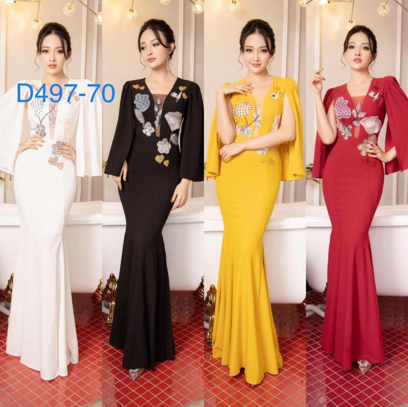 Đầm dạ hội xẻ tay thiết kế sang trọng D497
