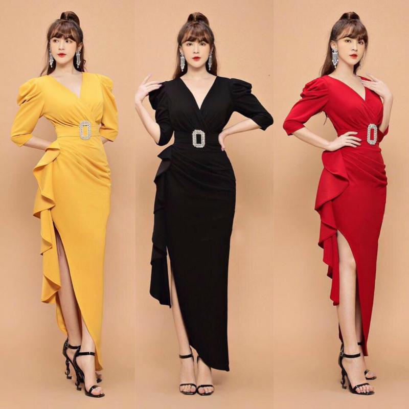 Đầm Dạ Hội Nhúng Bèo Hông - D629