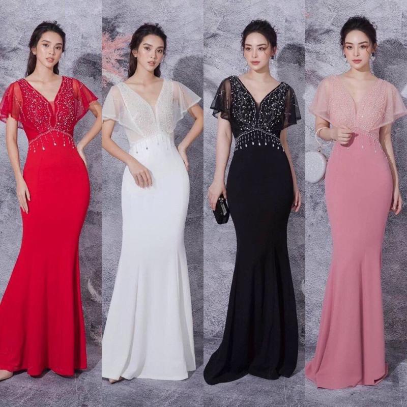 Đầm dạ hội kết pha lê D421