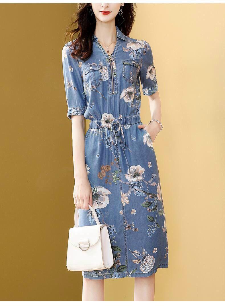 Đầm Delim Hoa Phối Nút Cao Cấp - HN895