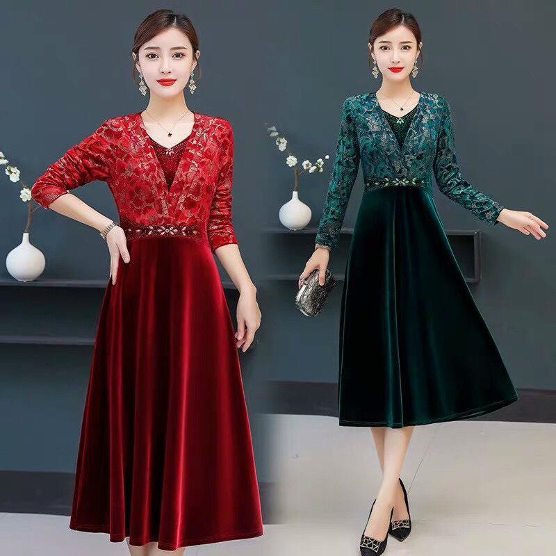 Những mẫu đầm trung niên đẹp sang trọng cho quý bà (5) - Đầm Quỳnh Anh  Luxury Fashion