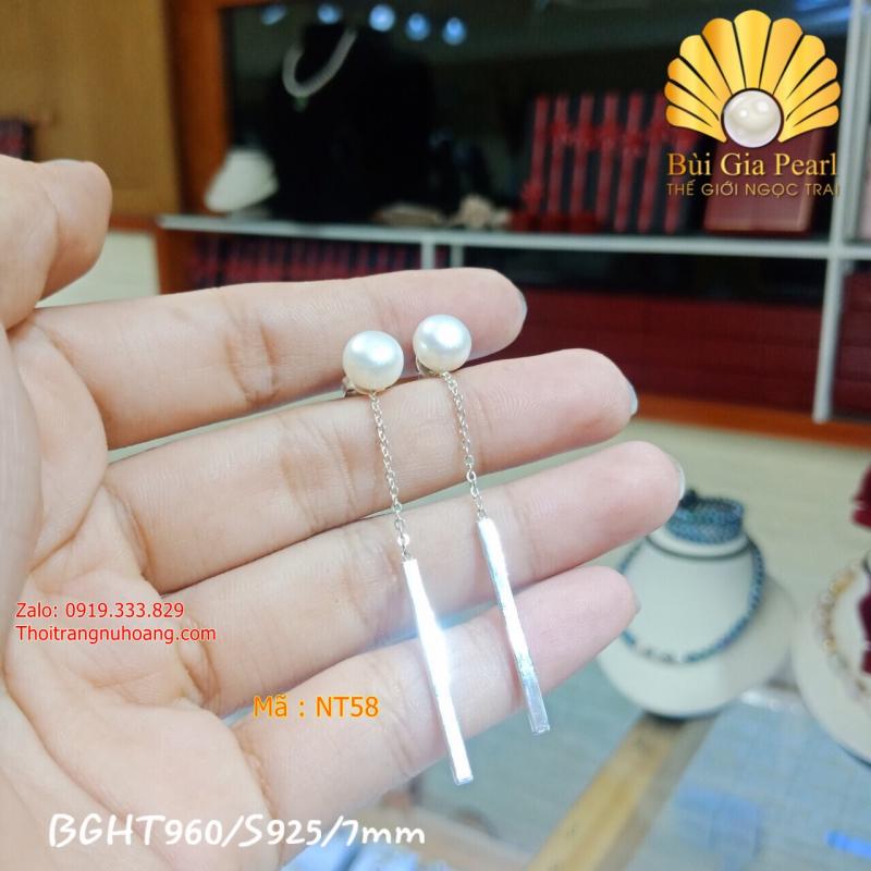 Hoa tai bạc bán cầu 7li NT58
