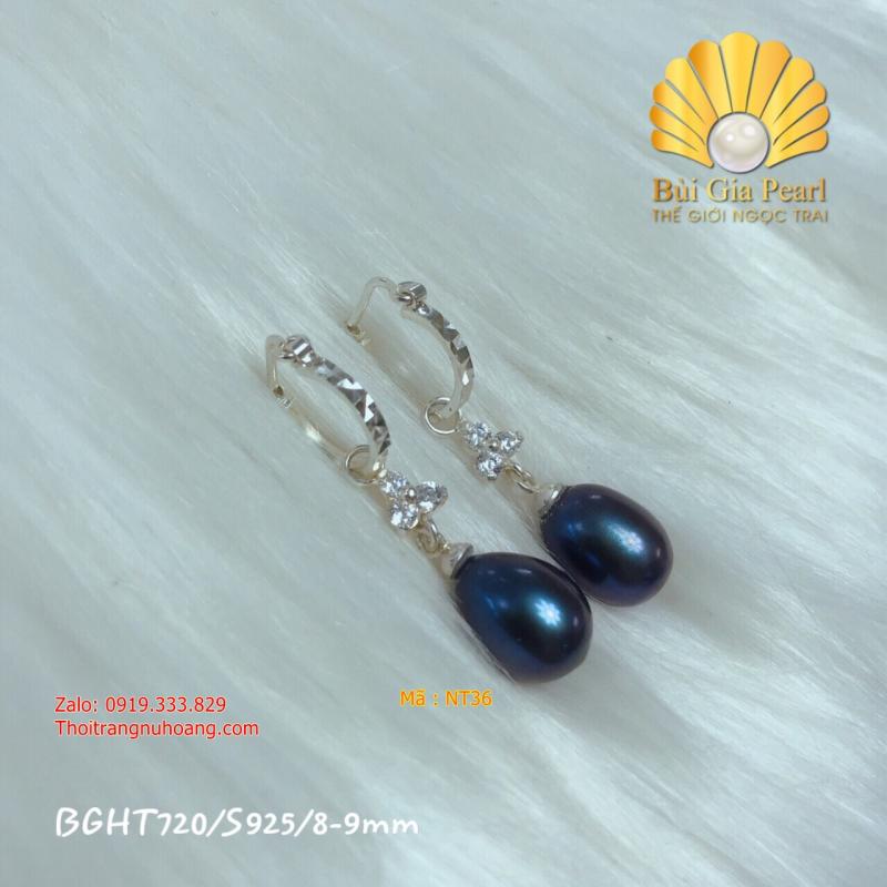 Hoa Tai Ngọc Trai Khoen Tròn Thanh lịch NT36