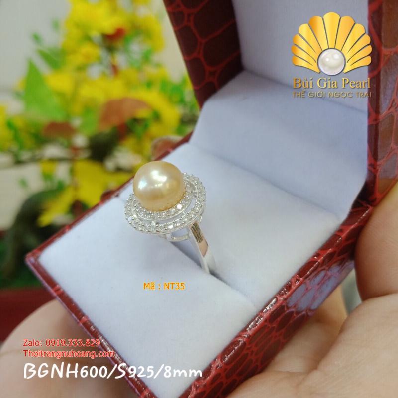 Set nhẫn ngọc trai chế tác bạc sang trọng NT35