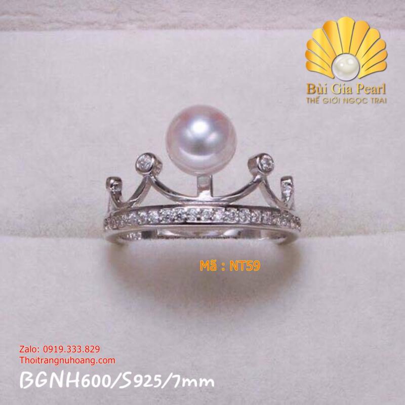 Nhẫn Ngọc trai mẫu vương miện xinh đẹp NT59