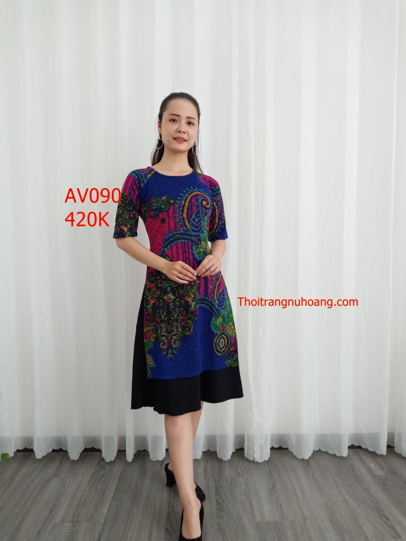 Set áo dài cách tân gấm thun kim tuyễn cao cấp AV090
