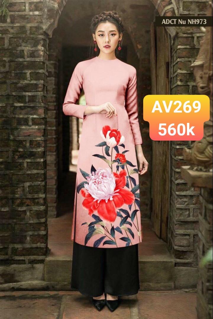Set áo dài cách tân lụa nhập cao cấp AV269