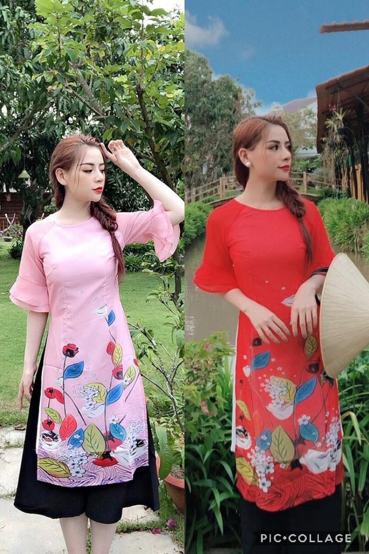 Set áo dài cách tân voan cao cấp 2 lớp AV278