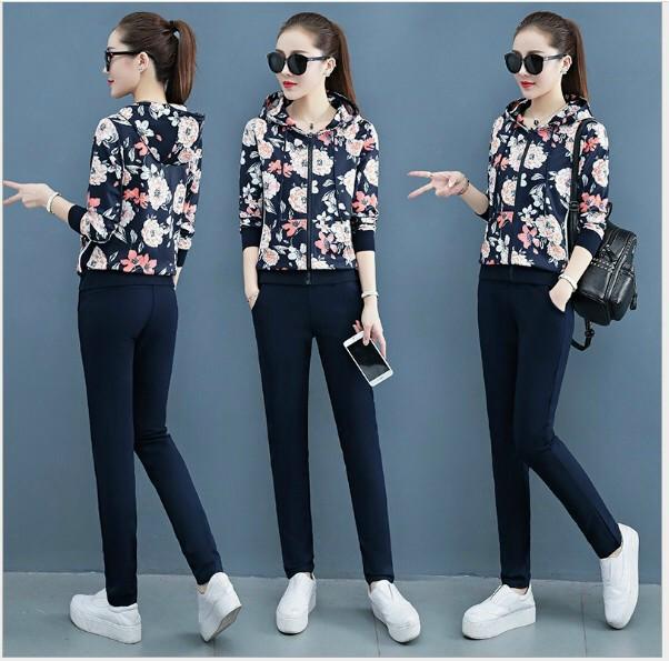 Set Bộ Dài Thể Thao Họa Tiết 3D in Hoa - BTN89