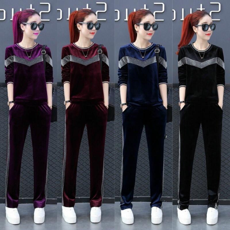 Set Bộ Nhung Phối Sọc Kim Tuyến - BTN95