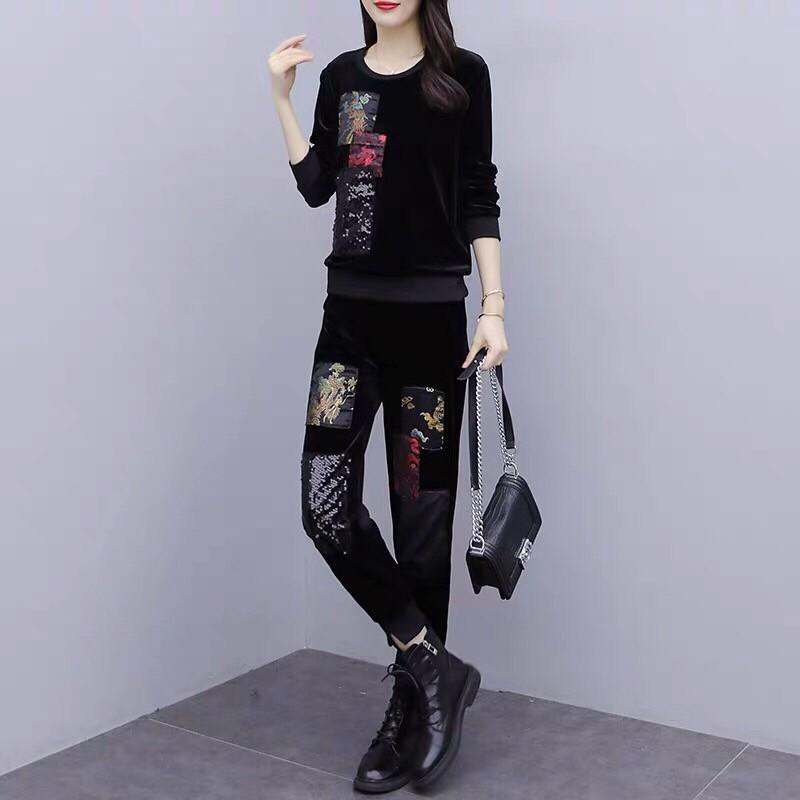 Set Nhung Đắp Họa Tiết Đính Kim Sa - BTN80