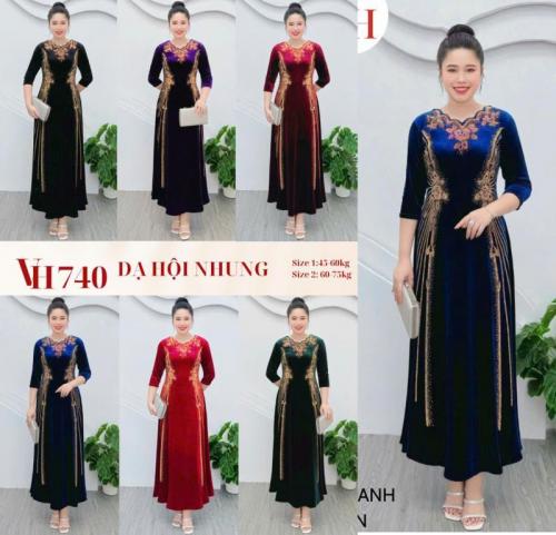Đầm nhung cao cấp cho mẹ mặc đẹp làm sui gia, đi tiệc VH740