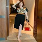 ĐẦM LỤA HỌA TIẾT SANG TRỌNG HN645