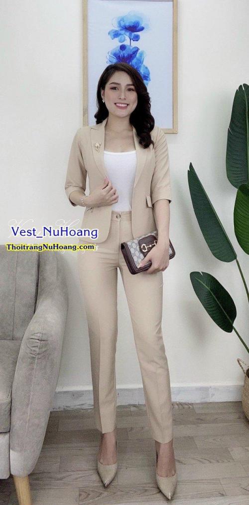 Bộ Vest nữ công sở đẹp, trẻ trung, thanh lịch (Tặng áo thun trong) – VN84