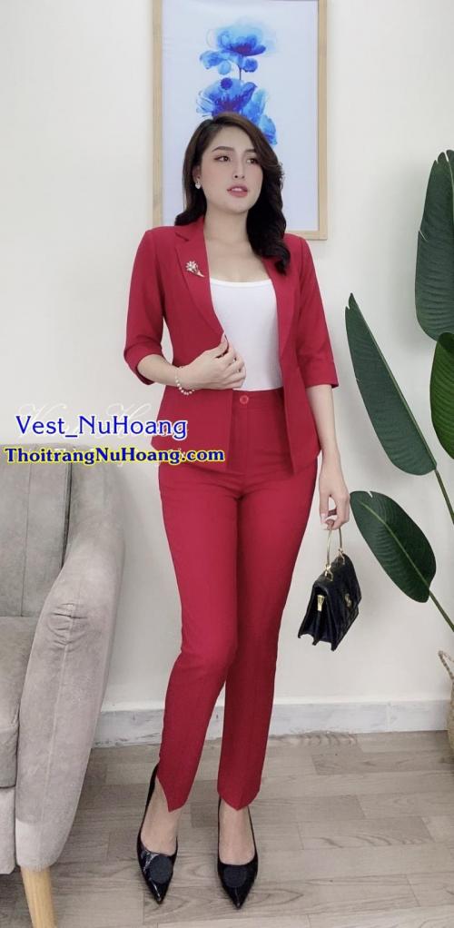 Bộ Vest nữ công sở đẹp, trẻ trung, thanh lịch, sang trọng (Tặng áo thun trong) - VN95