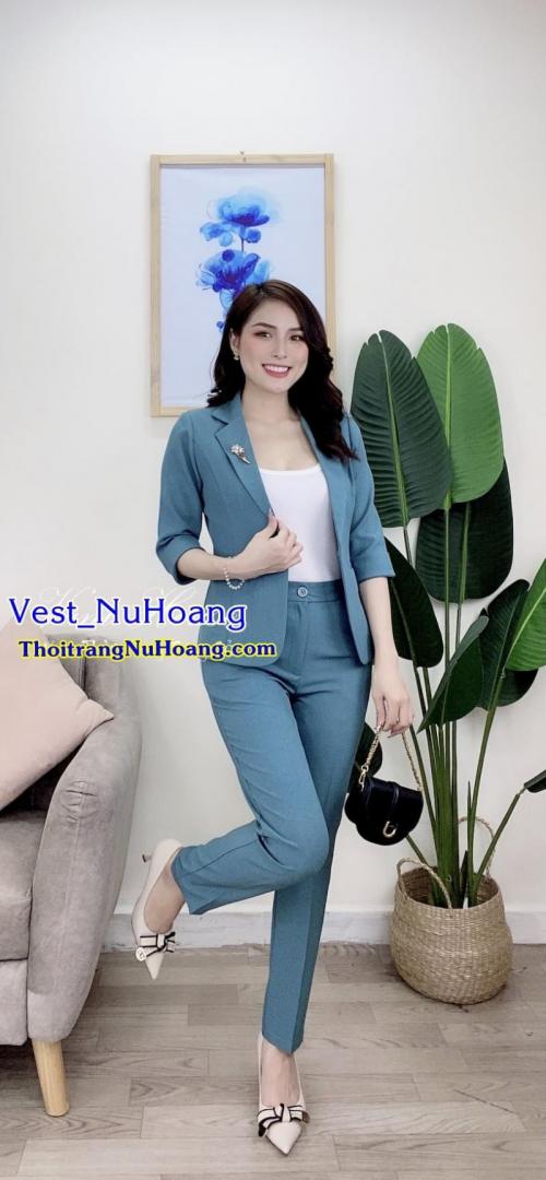 Bộ Vest nữ công sở đẹp, trẻ trung, thanh lịch, sang trọng (Tặng áo thun trong) – VN101