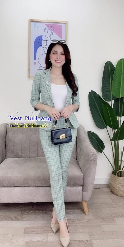 Bộ Vest nữ công sở đẹp, trẻ trung, thanh lịch, sang trọng (Tặng áo thun trong) – VN104