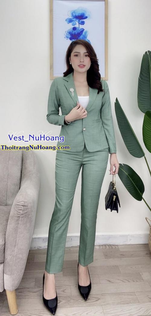 Bộ Vest nữ công sở đẹp, trẻ trung, thanh lịch, sang trọng (Tặng áo thun trong) - VN93
