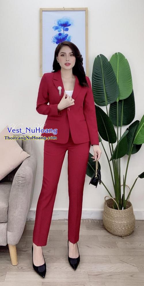 Bộ Vest nữ công sở đẹp, trẻ trung, thanh lịch, sang trọng (Tặng áo thun trong) - VN94