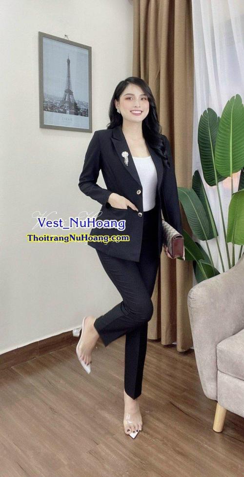 Bộ Vest nữ công sở áo dài tay, quần dài, kiểu dáng trẻ trung thanh lịch (Tặng kèm áo trong) -VN122