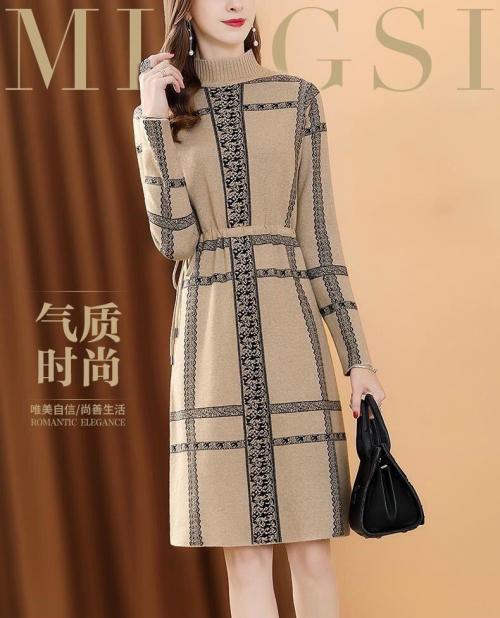 Đầm Len Suông Eo Rút Dây - TD116