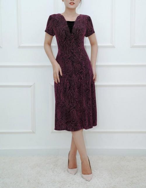 ĐẦM SUÔNG CHỮ A ĐÍNH KIM TUYẾN ĐÍNH CƯỜM CAO CẤP - HN1202