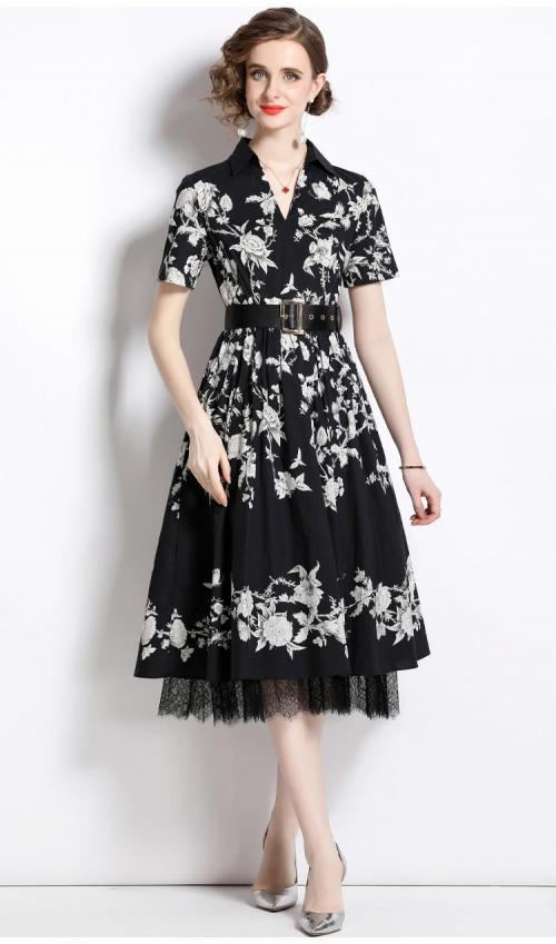 ĐẦM LỤA PHỐI REN KÈM NỊT CAO CẤP -D1190